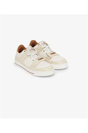 sneakers in pelle bianco FENDI KIDS | JMR476AOMNF1OP3